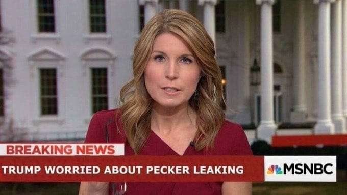 MSNBC Breaking News screen capture with the banner at the bottom saying, "Trump worried about Pecker Leaking.